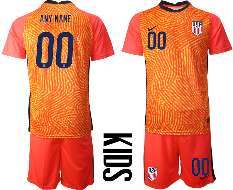 Youth 2020-2021 Season National team United States goalkeeper red customized Soccer Jersey